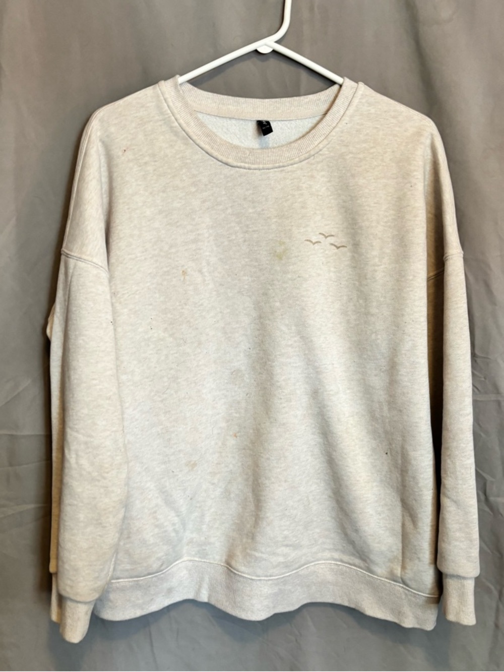 Lazy Pants Minimalist Cream Crewneck Sweatshirt
